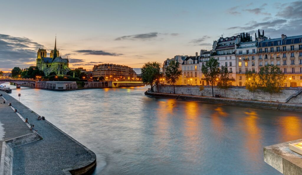 Beautiful evening in Paris, France
