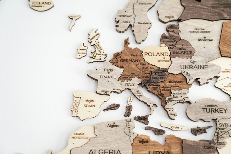 map of europe made out of wood vacation planning craft
