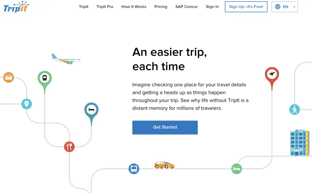 Trip.it App to organize travel 